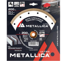 Алмазный диск для резки гранита METALLICA Ultra 200x25,4/22,2 мм, H=10 мм тонкий турбо 900635