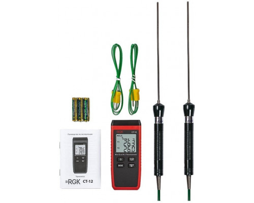 Измеритель температуры контактный RGK CT-12 + 2 шт. TR-10W