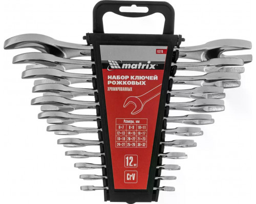 Набор рожковых ключей MATRIX 15278, 12 штук