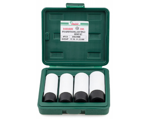 Набор ударных головок 1/2" HANS 84604MB, длинных тонкостенных, 4 предмета
