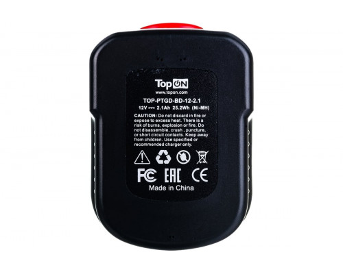 Аккумулятор TopON для Black & Decker BDG 12В, 2.1Ah (Ni-Mh) TOP-PTGD-BD-12-2.1