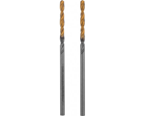 Сверло по металлу Denzel Р6М5, Golden Tip спиральное 2x49мм, 2шт 718223