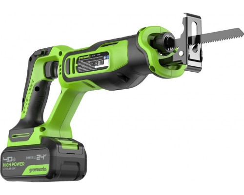 Пила сабельная аккумуляторная GREENWORKS GPT-BLRS-1 24V, АКБ 4Ач и ЗУ 1200607CUB