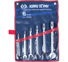 Набор ключей комбинированных с шарниром KING TONY 1B06MR 6 предметов