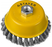 Щетка для УШМ STAYER PROFESSIONAL чашечная жгутированная стальная проволока 0,5мм, 1 35128-120
