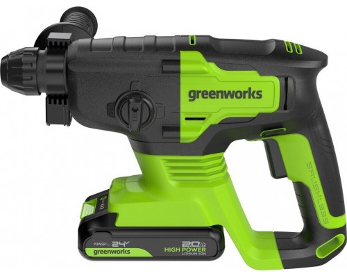 Перфоратор аккумуляторный GREENWORKS GD24SDS2 24V, АКБ 2Ач и ЗУ 3803007CUA