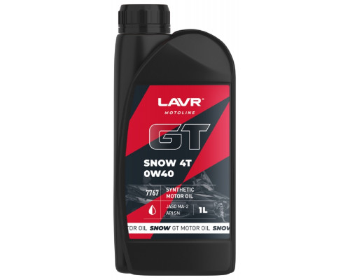Масло для снегоходов LAVR MOTO GT SNOW 4T 0W40 SN, 1 л Ln7767