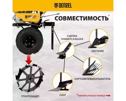 Мотоблок Denzel DPT-670S-PRO 7 л.с. с ременным сцеплением