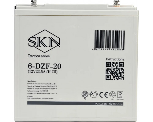 Аккумулятор SKN 6-DZF-20 тяговый 12V 22.5 А/ч (C5) 025384