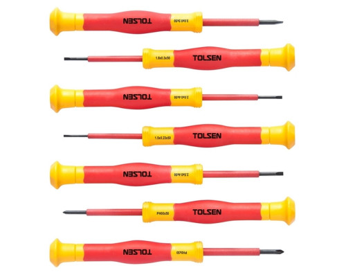 Набор отверток диэлектрических TOLSEN TTV32007 прецизионных, 7 пр.