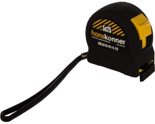 Рулетка HANSKONNER HK2010-01-5-25 с противоударным корпусом softtouch