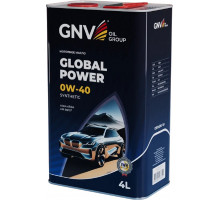 Масло моторное GNV Global Power 0W40 Synthetic 4 л (металл. канистра) GGP1M11064010130040004