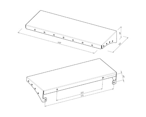 Полка для хранения EMBODIMENT EMB-TB-SH-400x150-B металлическая настенная черная
