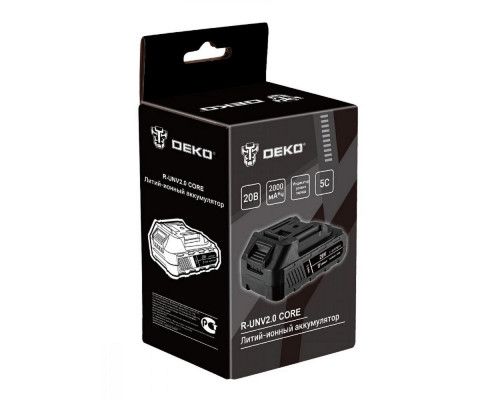 Аккумуляторная батарея DEKO 20V 2.0Ah Li-ion CORE R-UNV 083-1013