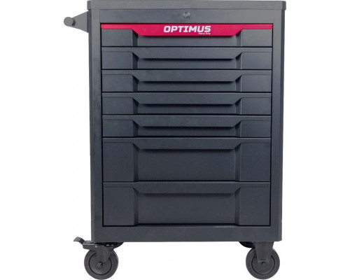 Тележка инструментальная Optimus OPT-717P с набором инструментов, 7 полок, 298 предметов