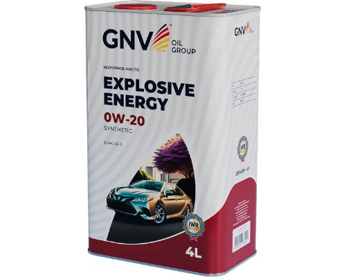 Масло моторное GNV Explosive Energy 0W20 Synthetic 4 л (металл. канистра) GEE1M10453040120020004