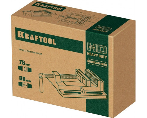 Тиски станочные KRAFTOOL 32715-75 сверлильные 75 мм