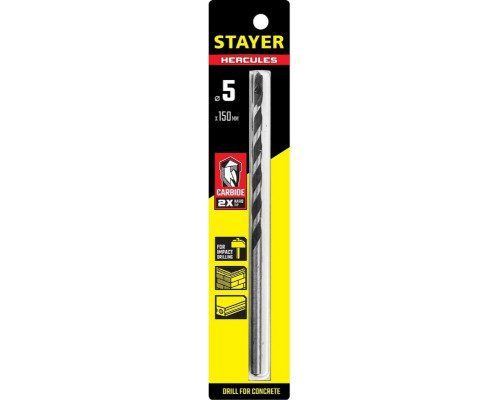 Сверло по бетону STAYER PROFESSIONAL ударное, 5x150мм 2915-150-05