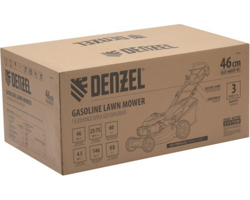 Газонокосилка бензиновая Denzel GLD-460SP-VE с электрическим стартом, 46 см, 60 л