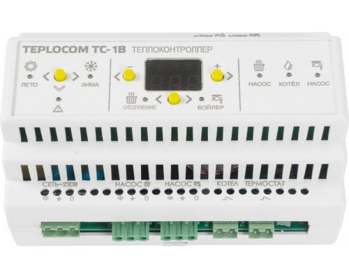 Теплоконтроллер TEPLOCOM TC-1B для сист отопл и гвс, упр котлом и насосами 909