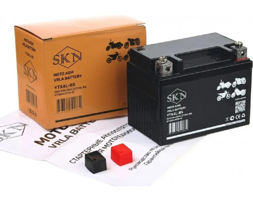 Аккумулятор SKN YTX4L-BS 12V 4Ah 50A для мототехники 025279