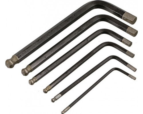Набор ключей шестигранных HANSKONNER HK1045-04-9-S, короткие, S2, шар наконечник, алмаз, 9 шт (1.5-10 мм)