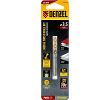 Сверло по металлу Denzel Р6М5, Golden Tip спиральное 3,5x70мм, 2шт 718227