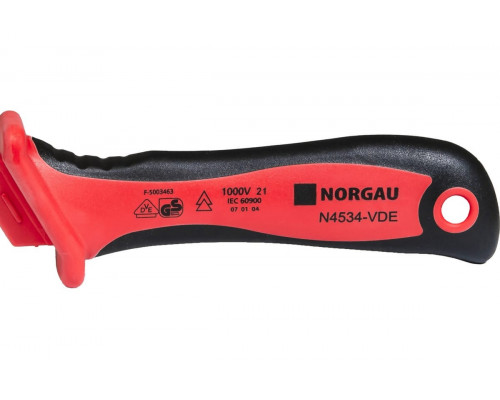 Нож для снятия изоляции диэлектрический Norgau N4534-VDE с прямым лезвием 215 мм 067367014