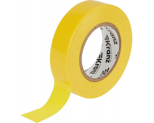 Изолента Kranz KR-09-2202 ПВХ 19 мм х25 м, желтая