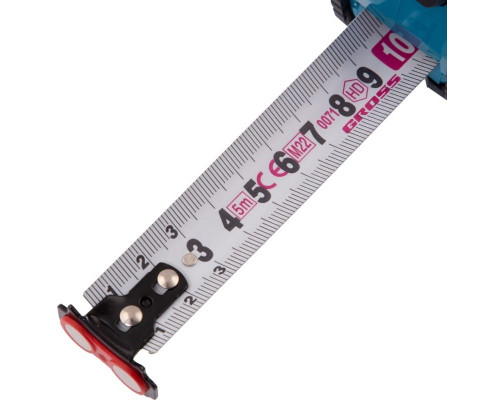Рулетка GROSS Magnetisch 5м х 25мм с обрезиненным корпусом и автоматической фиксацией
