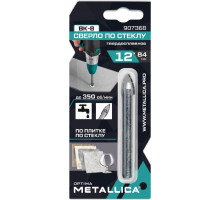 Сверло по стеклу и керамике METALLICA Optima, 12х84 мм твердосплавное 2-кромки, круглый хвостовик 907368