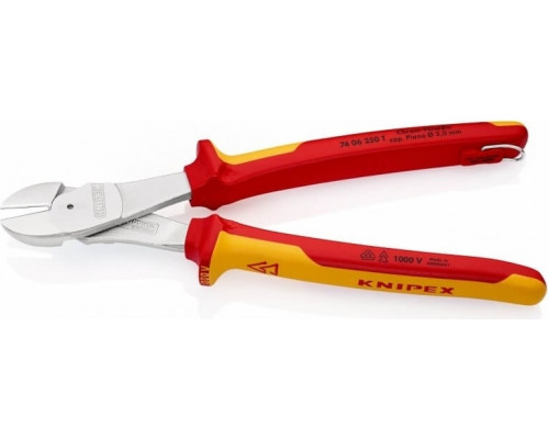 Бокорезы диэлектрические KNIPEX KN-7406250TBK особо мощные vde, 250 мм, хром, 2-комп. ручки