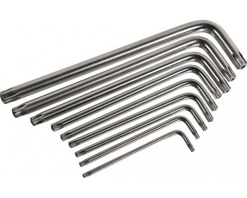 Набор ключей TORX Sturm 1045-04-9x9-TL имбусовые Cr-V, T9-T50, длинные, 9 шт.