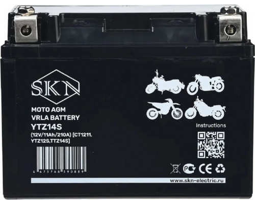 Аккумулятор SKN YTZ14S 12V 11Ah 210A для мототехники 025284