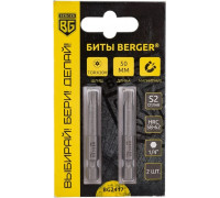 Бита для заворачивания BERGER BG2417 TORX T30Hx50мм c отверстием 2 шт., S2