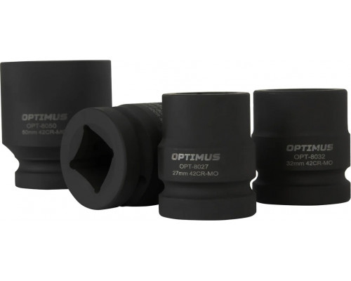 Набор ударных головок 1 дюйм Optimus OPT-80109, 9 предметов, 27-50 мм