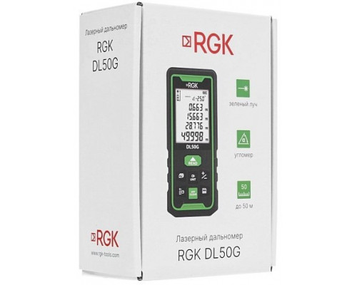 Лазерный дальномер RGK DL50G зеленый луч с угломером