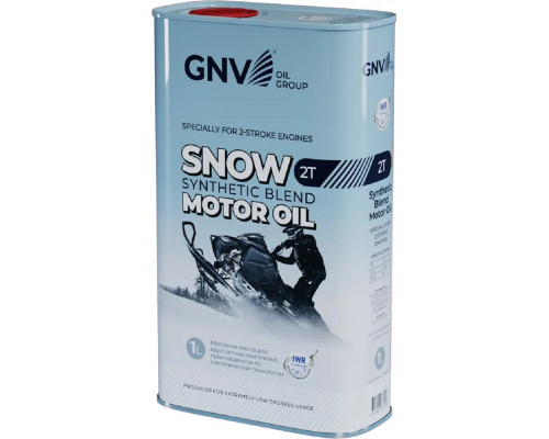 Масло для 2-тактных снегоходов GNV Snow 2T 1 л, синтетическое (металл. канистра) GS2T0013114101654200001