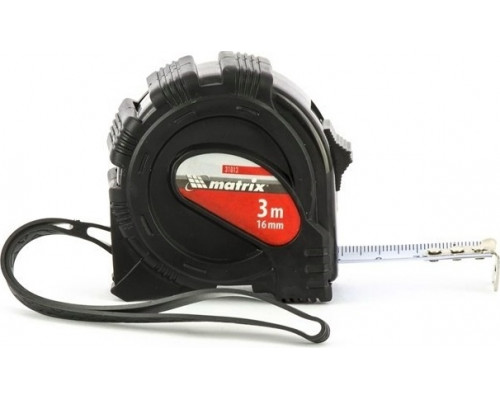 Рулетка MATRIX 31013 Black, 3 м х 16 мм