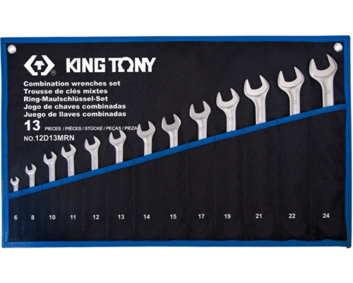 Набор комбинированных ключей KING TONY 6-24 мм, 13 предметов, в чехле из теторона 12D13MRN