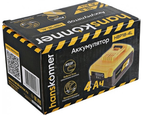 Аккумулятор HANSKONNER HBP18-4L 18 в, 4ач для инструмента серии Unibattery