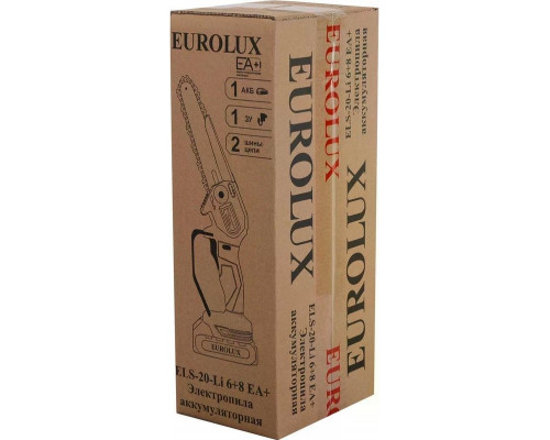 Пила цепная аккумуляторная EUROLUX ELS-20-Li 6 (две цепи,две шины,АКБ и ЗУ) 70/10/76