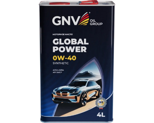 Масло моторное GNV Global Power 0W40 Synthetic 4 л (металл. канистра) GGP1M11064010130040004