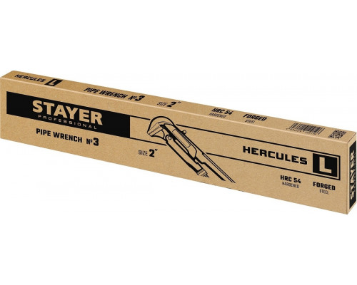 Ключ трубный STAYER 27331-3 Hercules-L с прямыми губками №3, 2