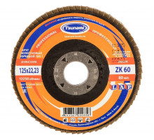 Круг лепестковый TSUNAMI ZK60 125х22.2 мм (38А 25/Р60 циркон.) D961000LZK12560