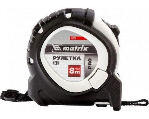 Рулетка MATRIX 32593 Neon, 8 м x 25 мм