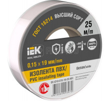Изолента IEK MIXTAPE 0.15х19мм (рул.25м) бел. EX-IZ10-C15-19-25-K01