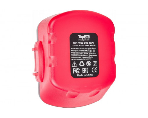 Аккумулятор TopON для Bosch GDR 12В, 1.5Ah (Ni-Cd) TOP-PTGD-BOS-12(A)