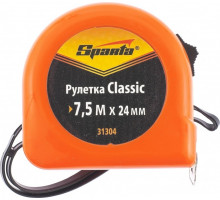 Рулетка Sparta Classic, 7.5 мх24 мм пластиковый корпус// 31304