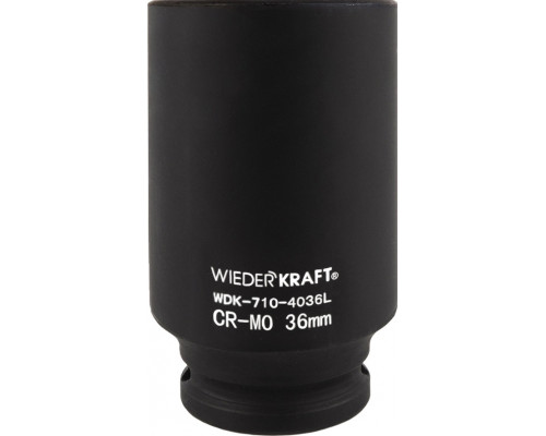 Ударная головка 6-гранная глубокая 1/2" WiederKraft WDK-710-4036L 36 мм